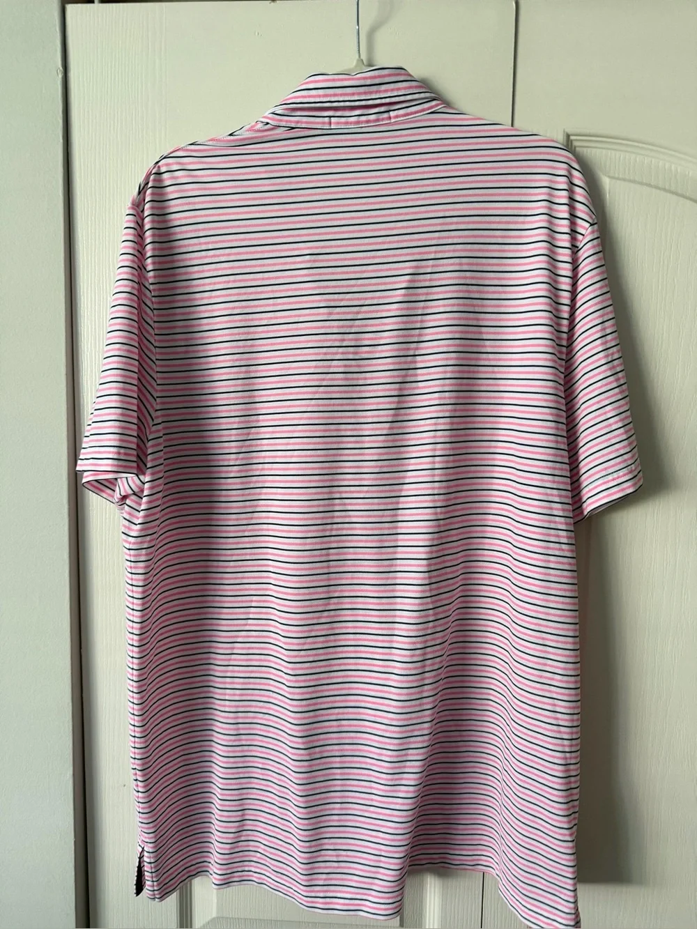 Ralph Lauren Men’s Pink and White Striped Polo